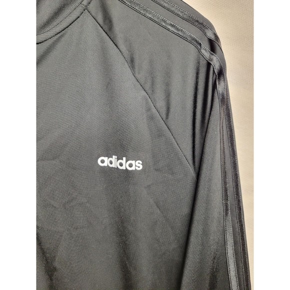 Adidas Men's SZ XL Track Jacket 3 Stripes Full Zip Long Sleeve Sportswear Black - Picture 5 of 10